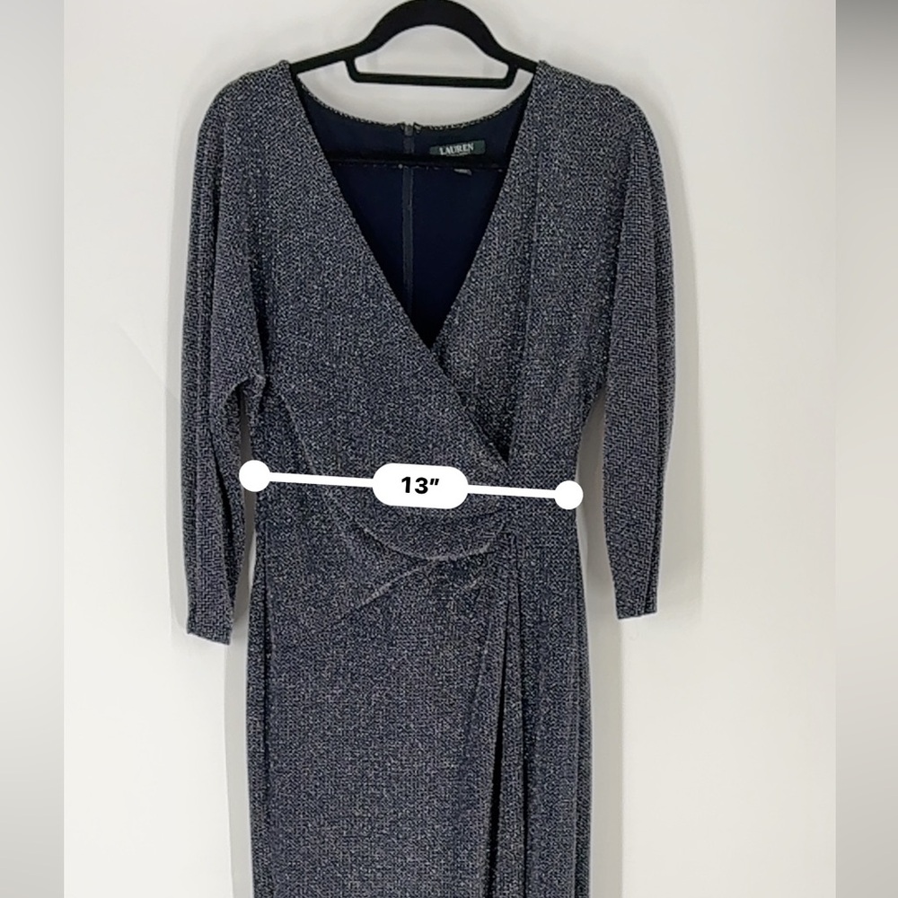 Ralph Lauren Blue Sparkly Dress (B49) - Picture 6 of 10